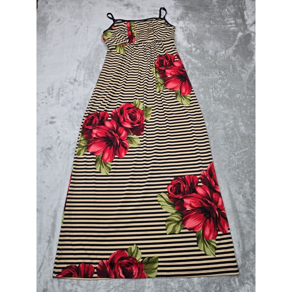 En Focus Studio Striped Rose Patterned Maxi Dress Size 10